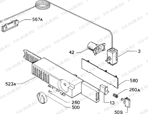 Взрыв-схема холодильника Privileg 020542 7 - Схема узла Refrigerator electrical equipment